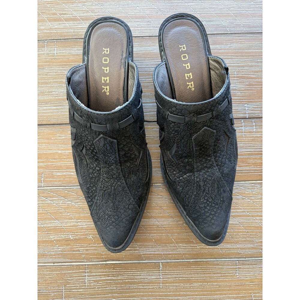 Roper Western Slip On Clogs Mules Heels Women’s Size 9